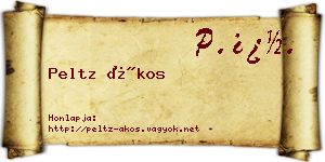 Peltz Ákos névjegykártya